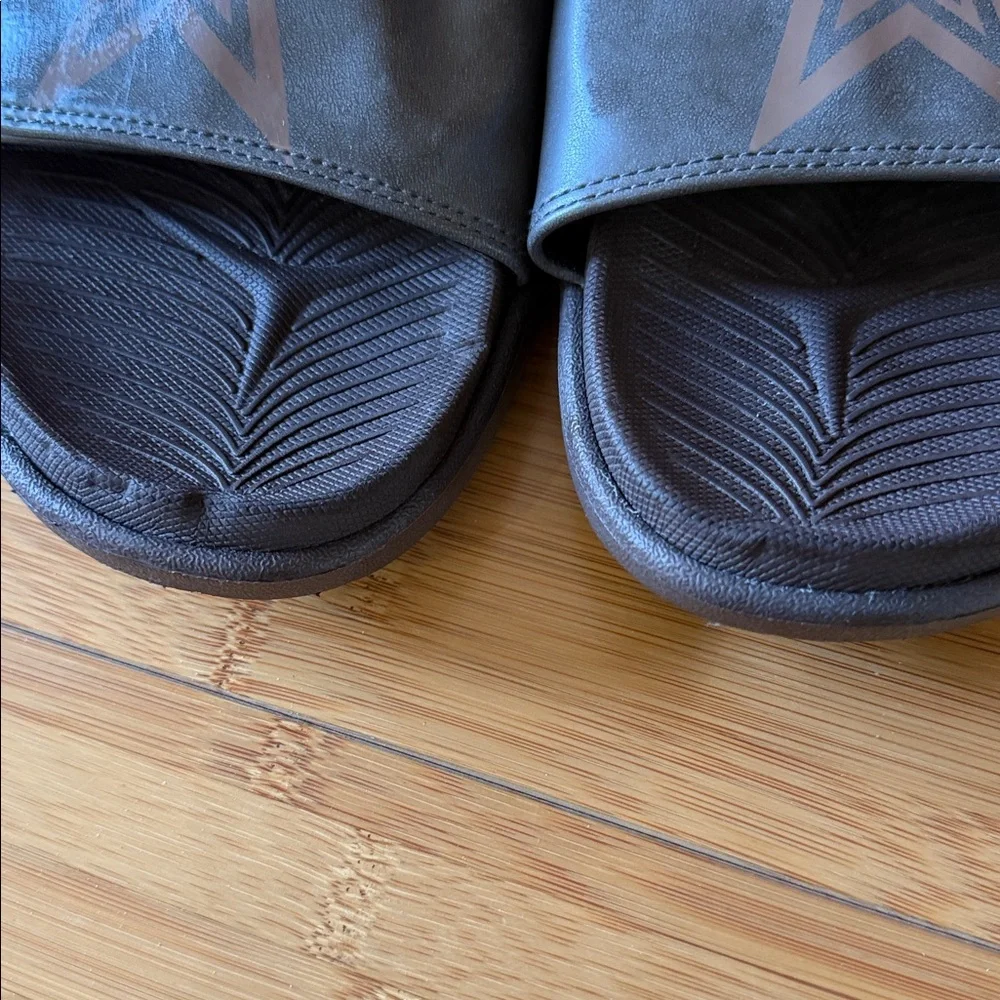 KuaiLu Men's Grey Orthotic Slide Sandals Arch Support Athletic Sandals